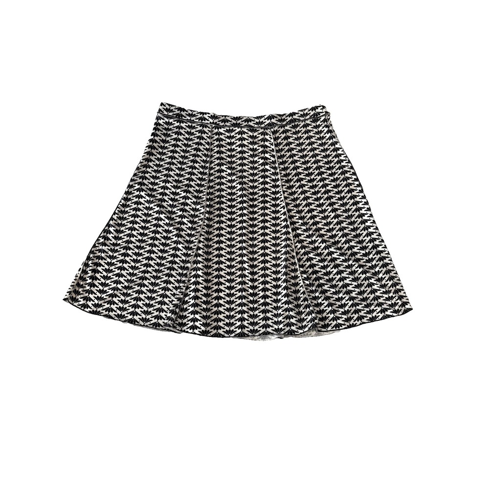 Max Studio Black White Geometric A Line Pull On Stretch Skirt L Whimsigoth Chic